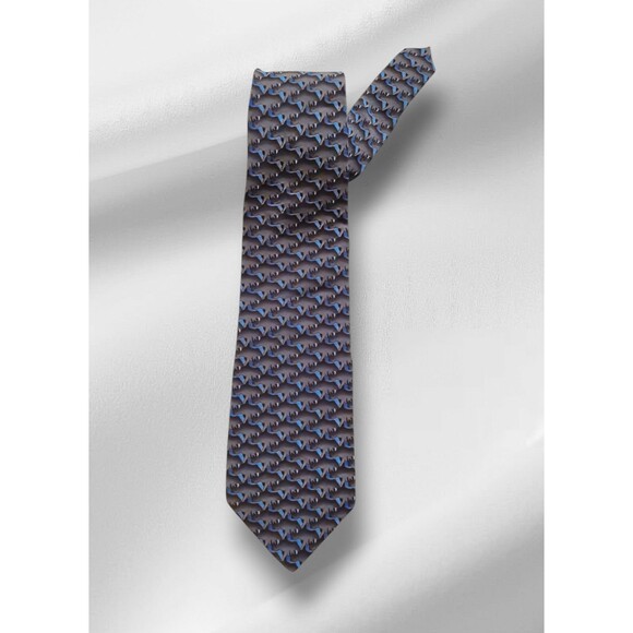 Nature Conservancy Rhinoceros Tie Mens Silk Animal Karen Bierce Pattern Wildlife - Picture 1 of 14
